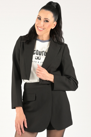 Co'couture vola crop blazer Zwart