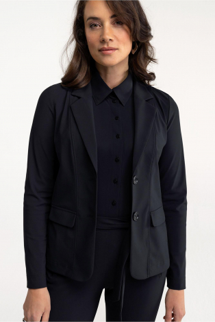 L.O.E.S. by Studio Anneloes Bright bonded blazer Zwart