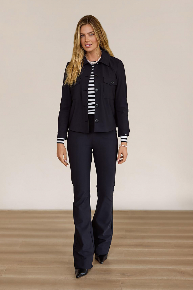 L.O.E.S. by Studio Anneloes Claire bonded jacket Blazer Zwart