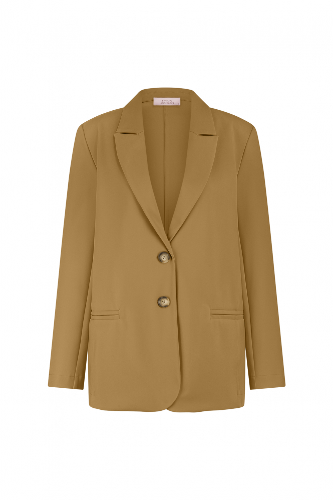L.O.E.S. by Studio Anneloes Sofia bonded blazer  Blazer Bruin