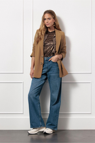 Studio Anneloes Sofia bonded blazer  Bruin