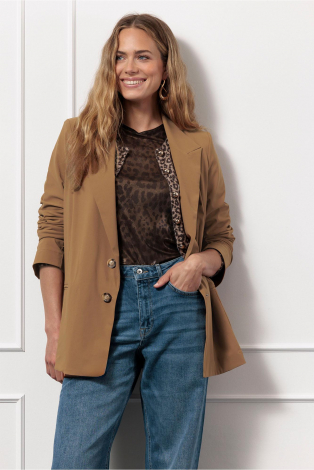 Studio Anneloes Sofia bonded blazer  Bruin