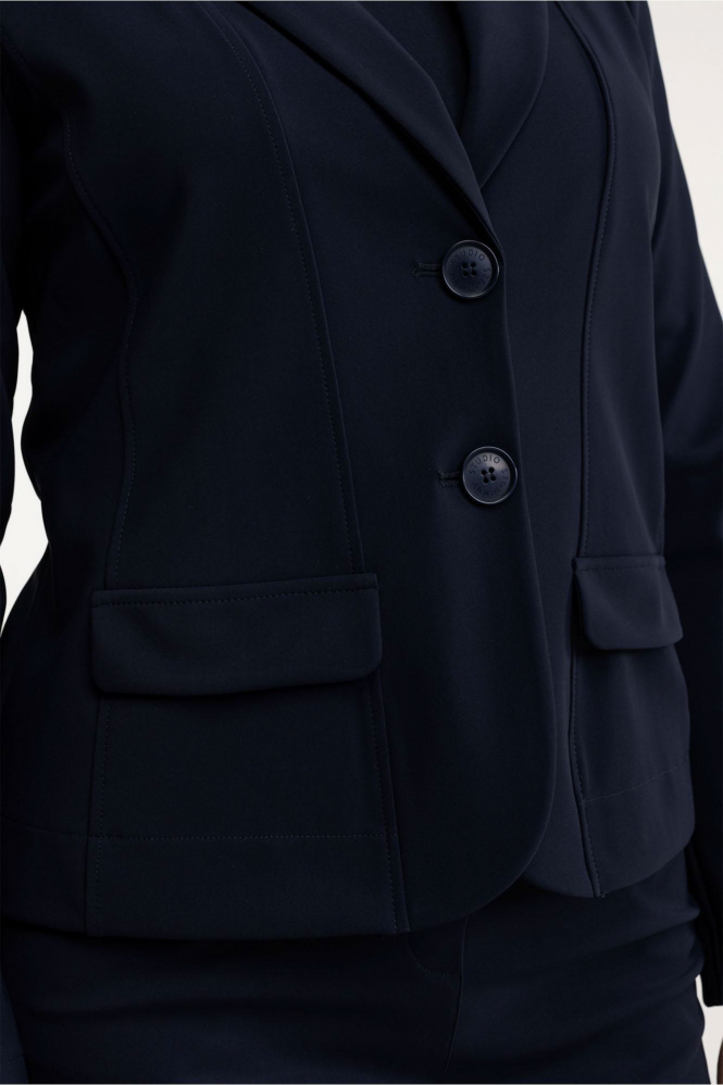 L.O.E.S. by Studio Anneloes Bright bonded blazer Blazer Blauw