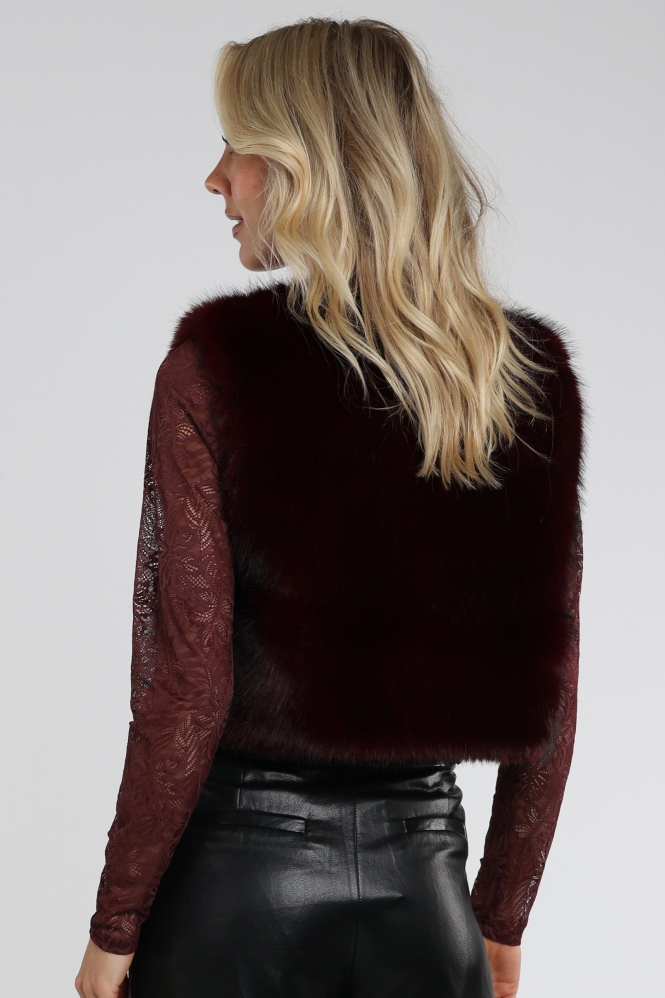 Aimée the label Isla Fake Fur Bodywarmer Rood