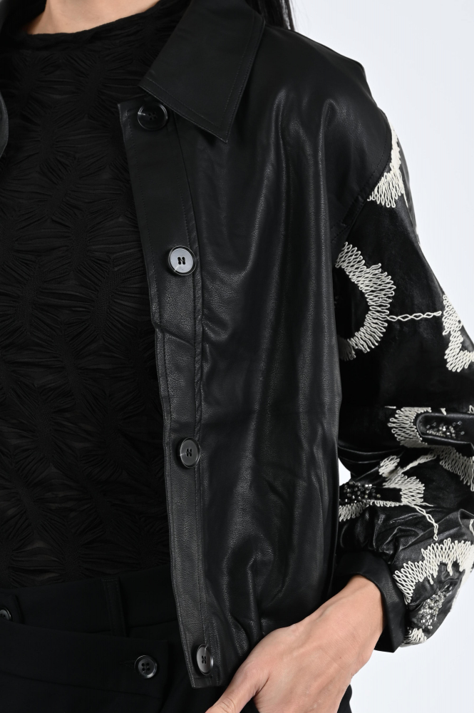 Nukus NKF13027 Leren blazer Zwart