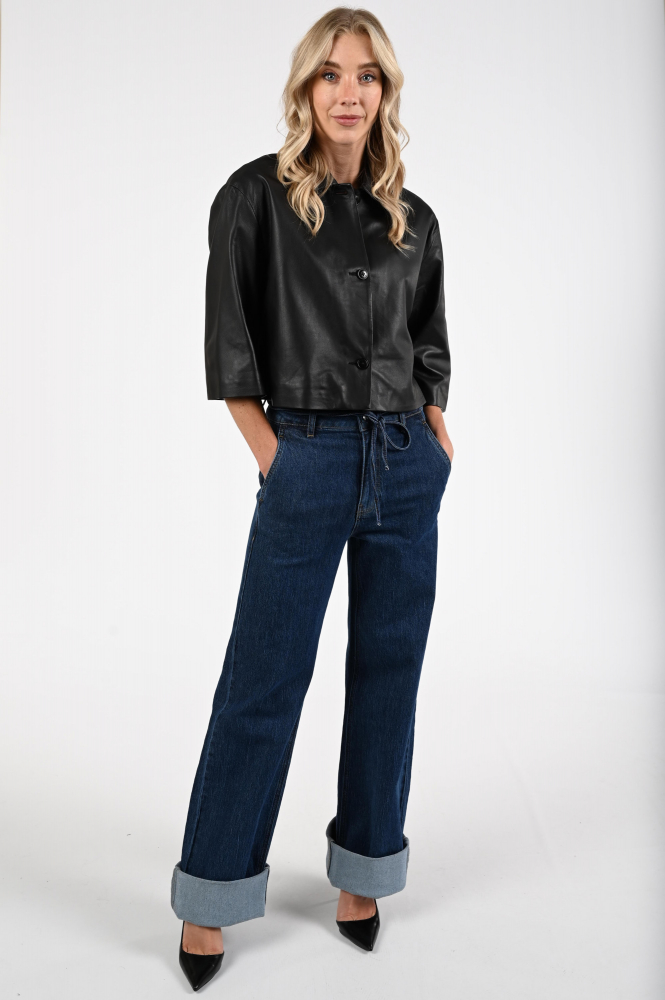 STUDIO AR by ARMA Hollis Leren blazer Zwart