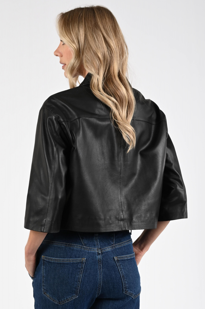 STUDIO AR by ARMA Hollis Leren blazer Zwart
