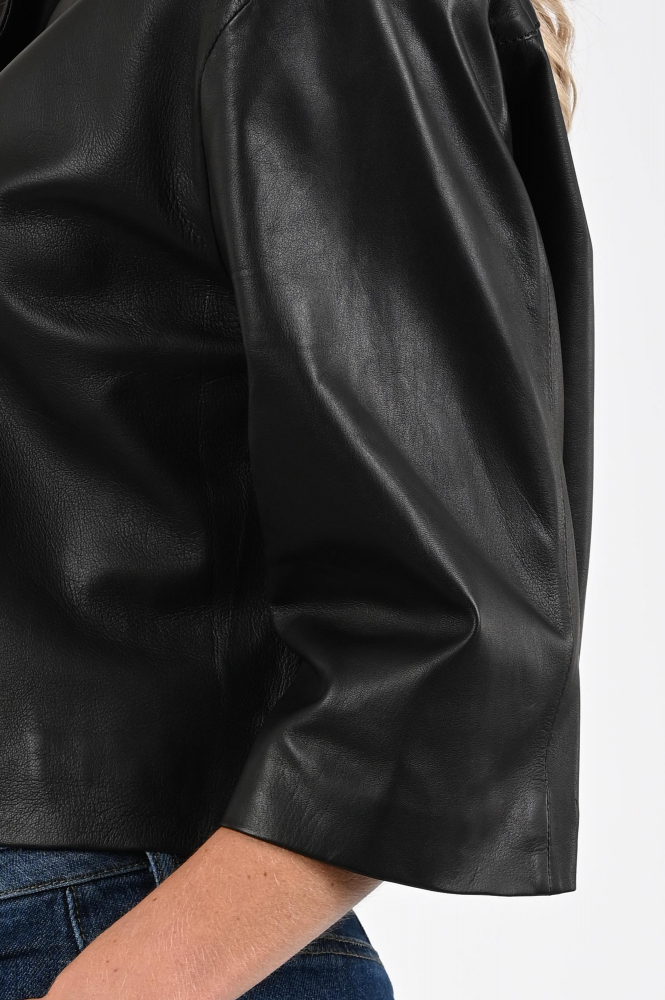 STUDIO AR by ARMA Hollis Leren blazer Zwart