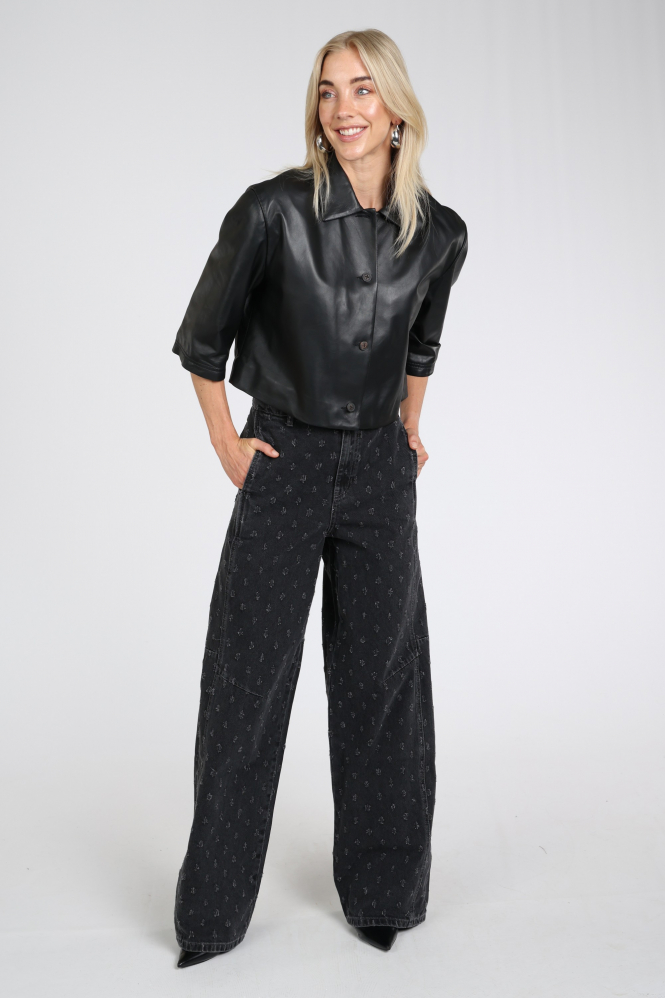 STUDIO AR by ARMA Hollis Leren blazer Zwart