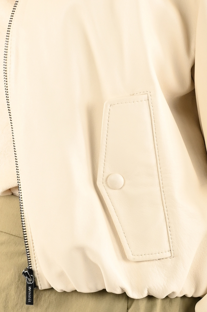 STUDIO AR by ARMA Xenia Leren blazer Wit