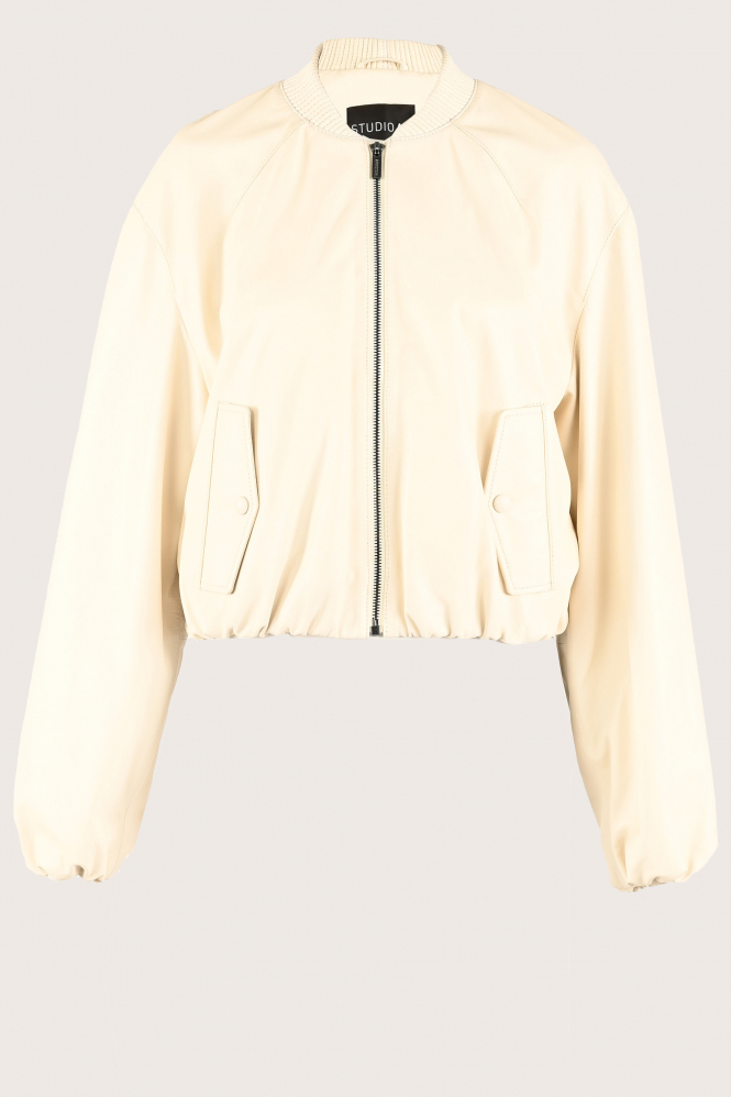 STUDIO AR by ARMA Xenia Leren blazer Beige