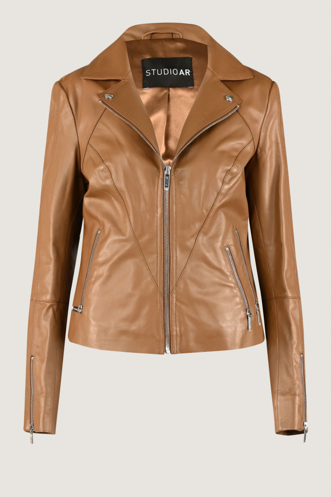 STUDIO AR by ARMA Cherry Leren blazer Bruin