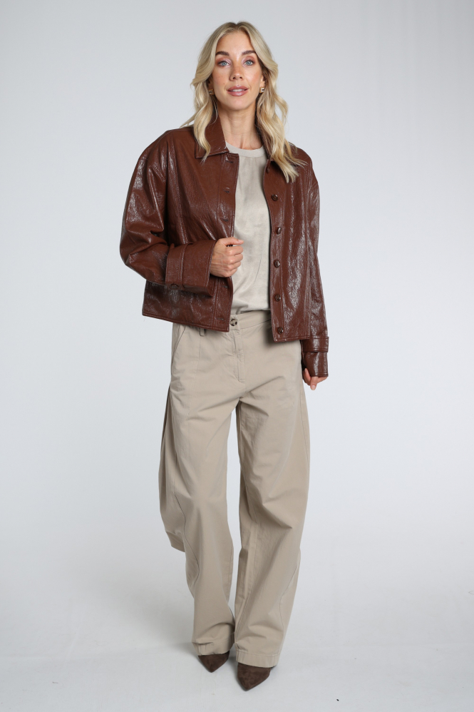 Summum 1s1309-12511 Leren blazer Bruin