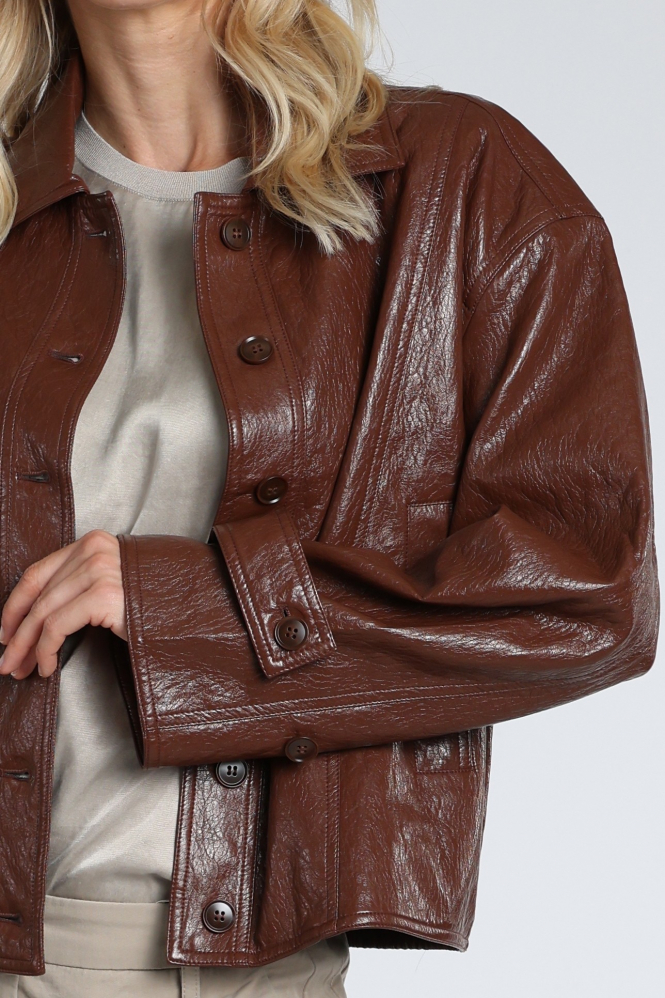 Summum 1s1309-12511 Leren blazer Bruin