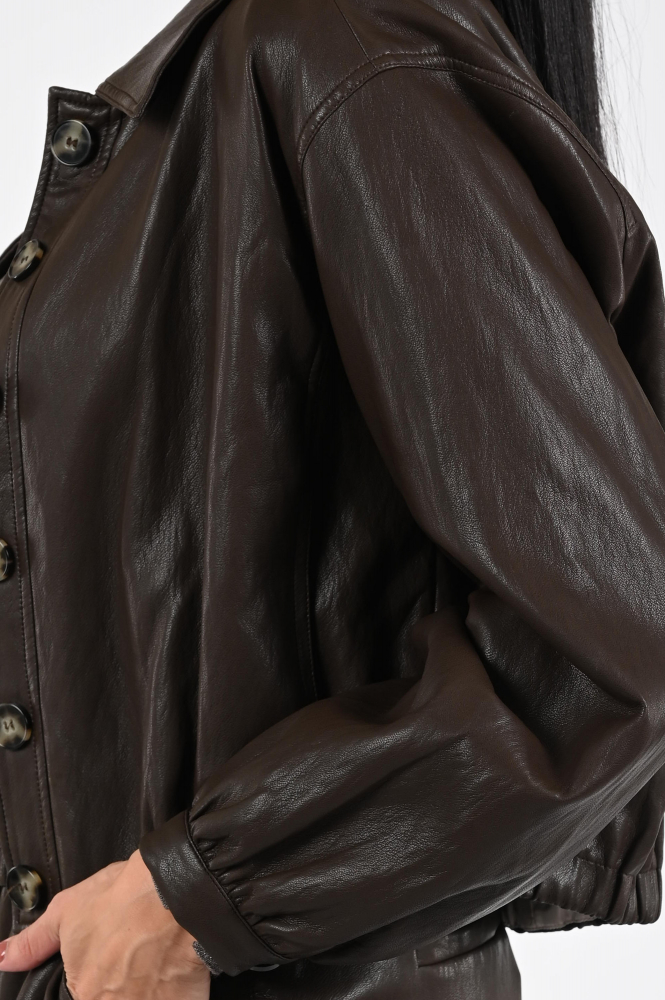 Nukus NKF13026 Leren blazer Bruin