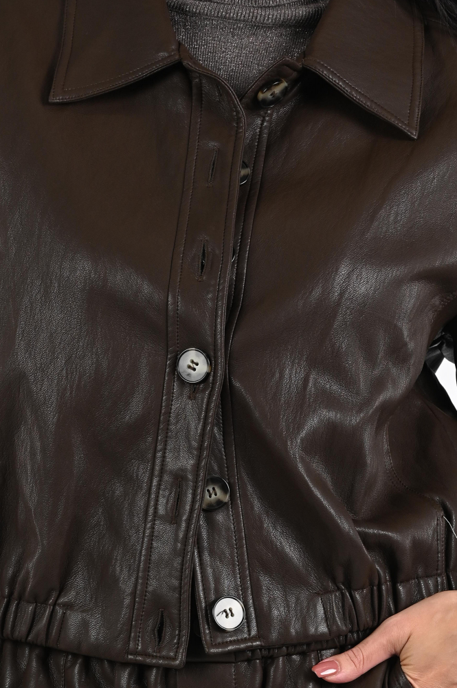 Nukus NKF13026 Leren blazer Bruin