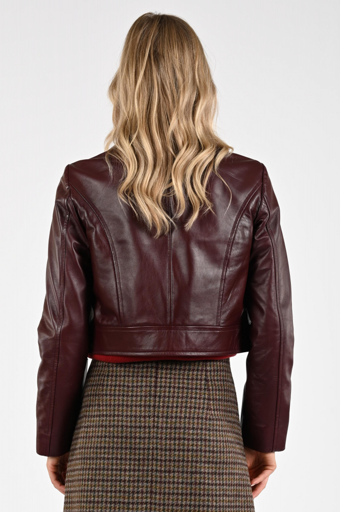 Marc Cain ZC 31.01 L01 Leren blazer Paars