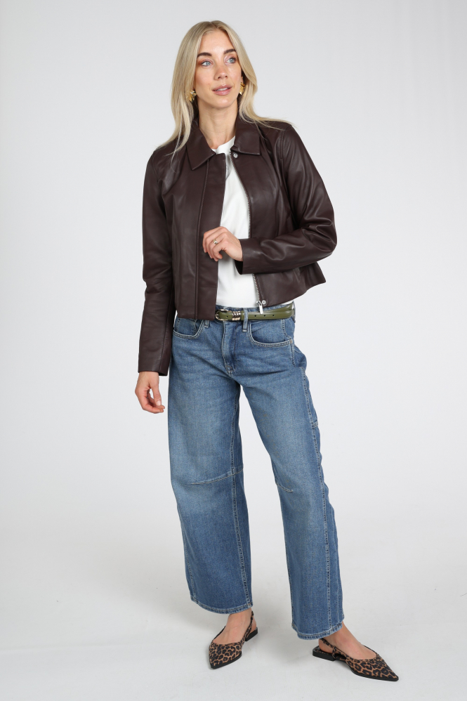 STUDIO AR by ARMA Rose Leren blazer Rood