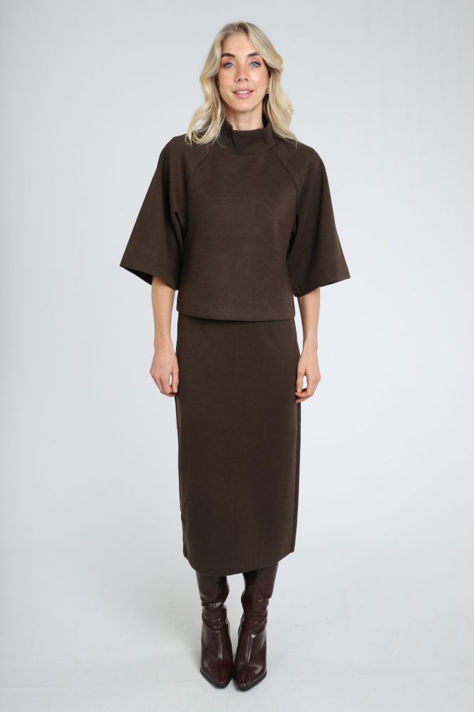 Yaya 01-409101-610 Rok recht kort Bruin