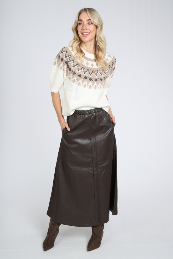 Yaya 01-409085-610 Rok recht kort Bruin