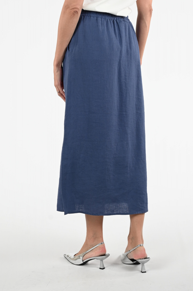 KYRA Maj-s25 Rok recht kort Blauw