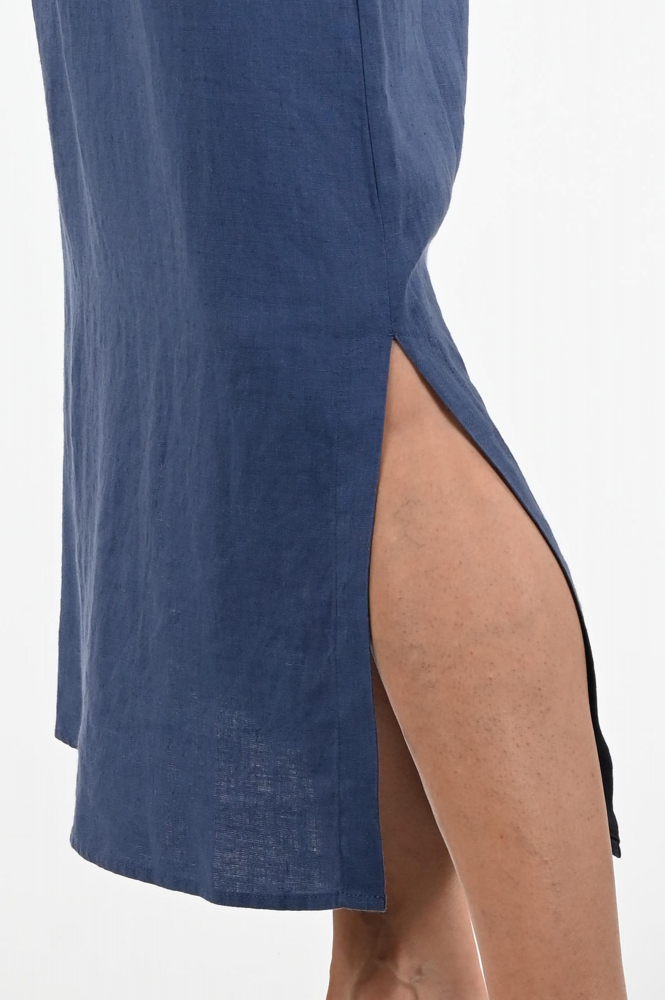 KYRA Maj-s25 Rok recht kort Blauw