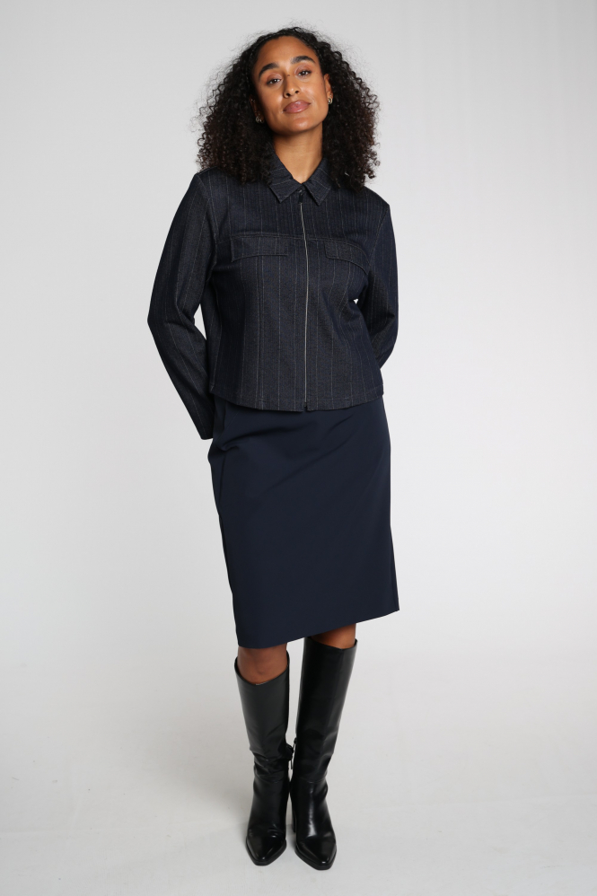 Frank walder 621201 Rok recht kort Blauw