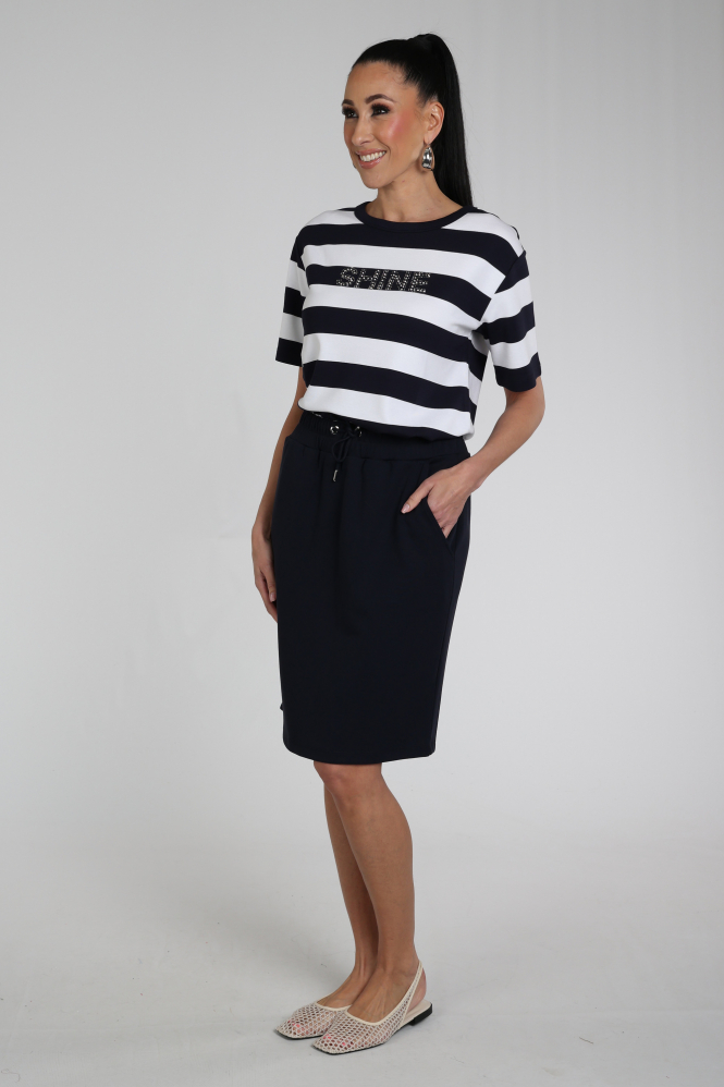 Monari 410806 Rok recht kort Blauw