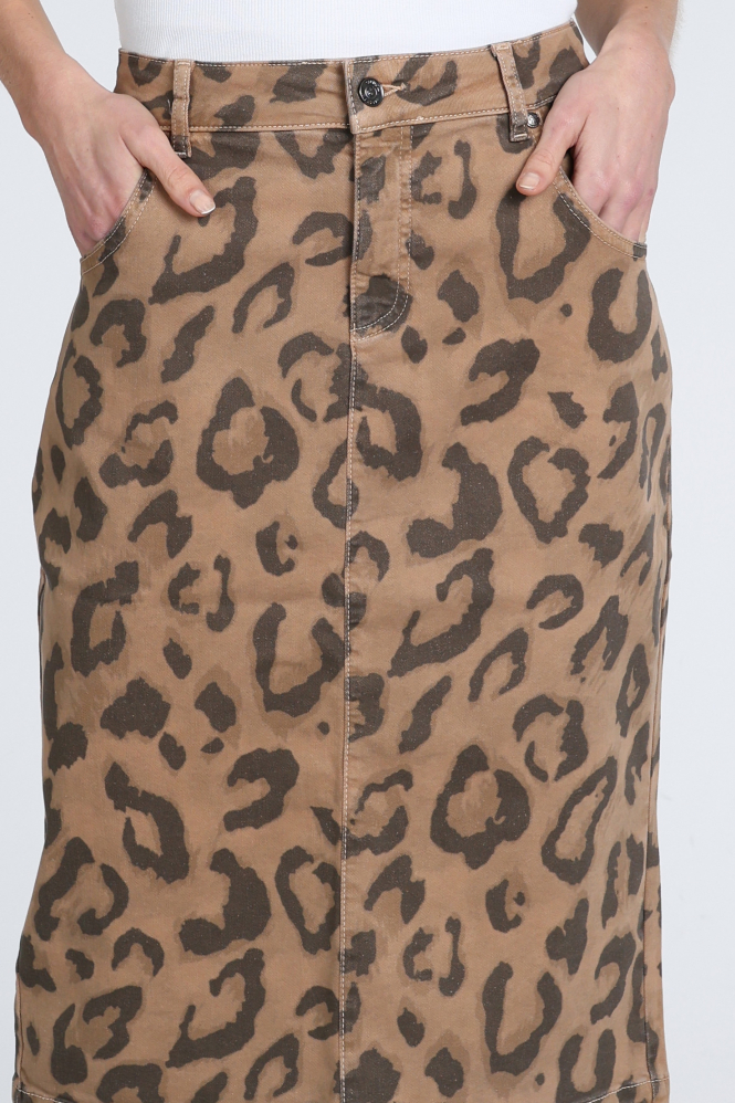 Monari 410094 Rok recht kort Bruin