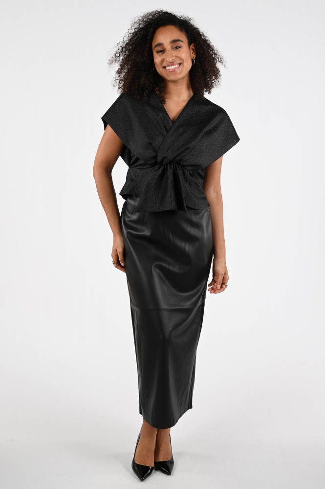 WithBlack Bjork skirts Rok recht lang Zwart