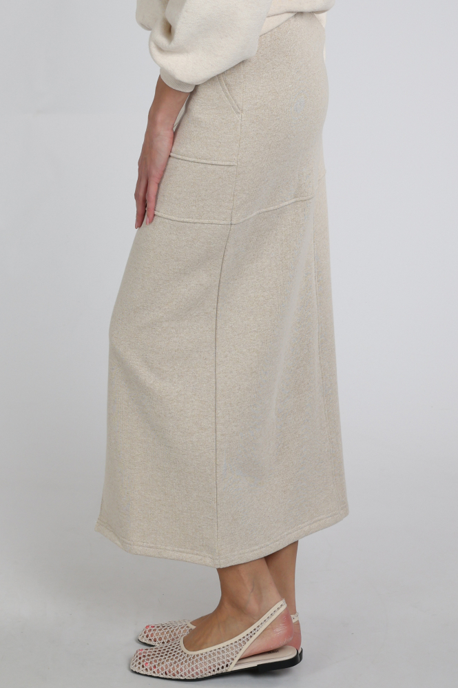 Nukus NKS10028 Rok recht lang Beige