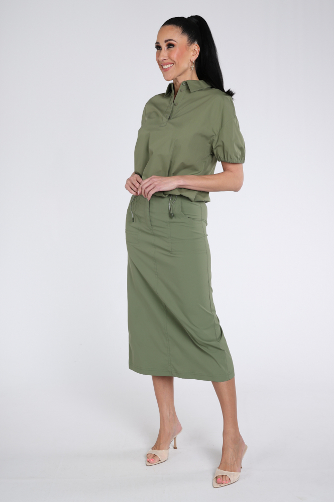 Marc Cain AS 71.12 W32 Rok recht lang Groen