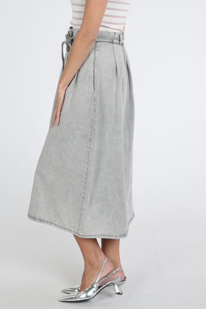 WithBlack WBLPENELOPE Rok recht lang Grijs