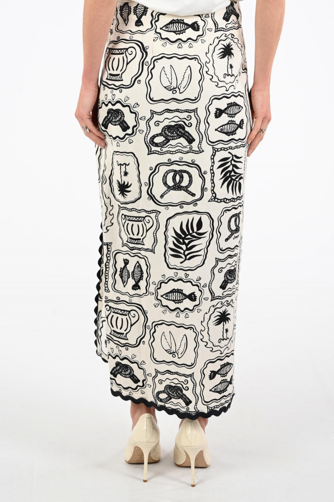 Fabienne Chapot CLTSKI23SS260234 Rok recht lang Wit