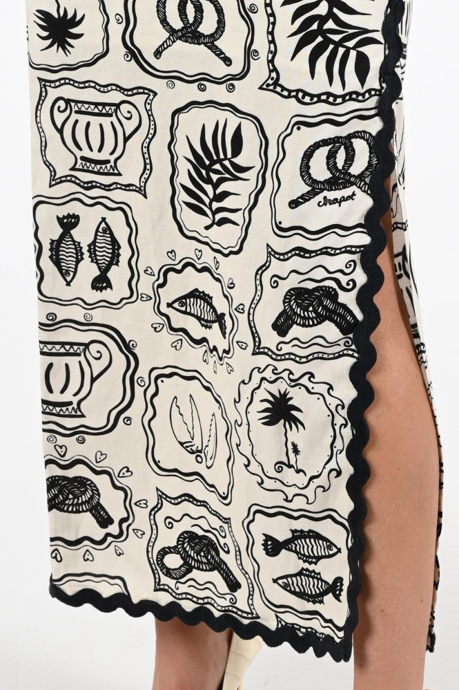 Fabienne Chapot CLTSKI23SS260234 Rok recht lang Wit