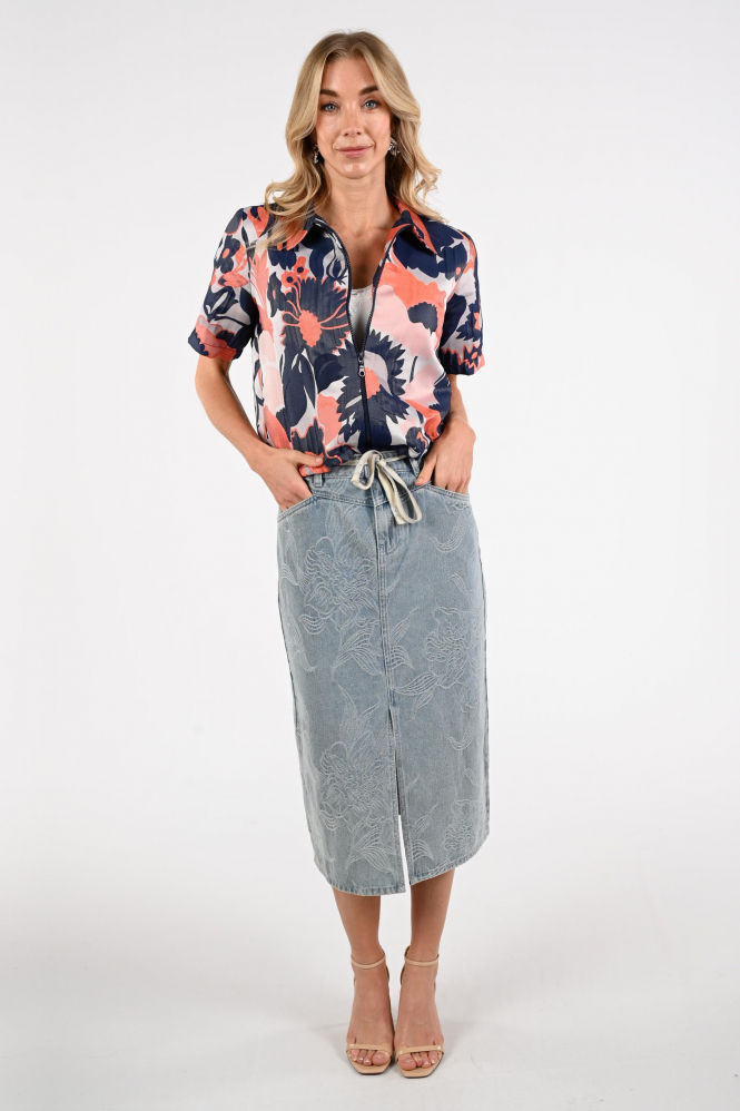 Geisha 66000-10 Rok recht lang Blauw