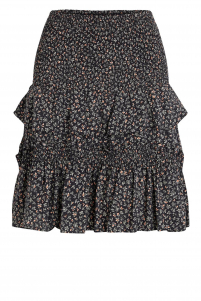 Co'couture | miniflower skirt | Zwart