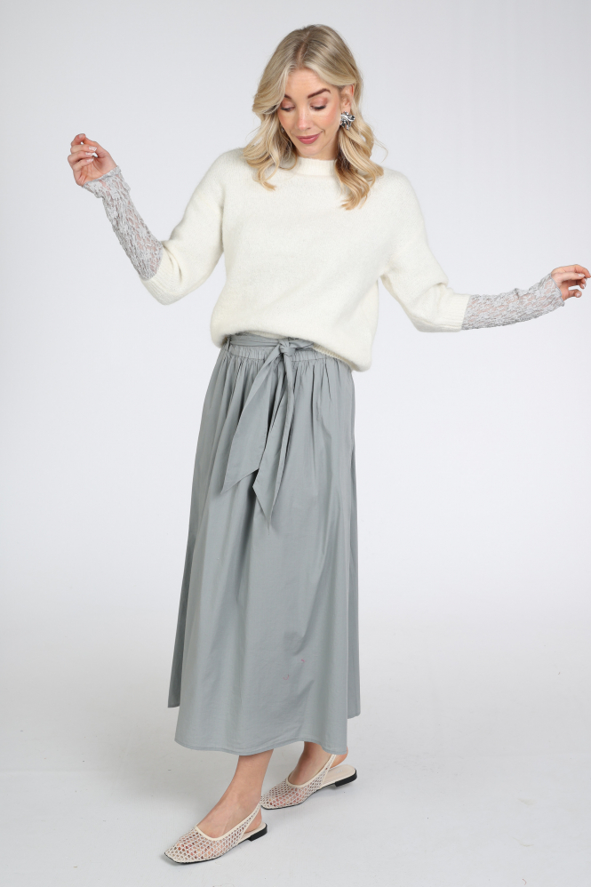 Penn & Ink S26Z837 Rok wijd lang Grijs