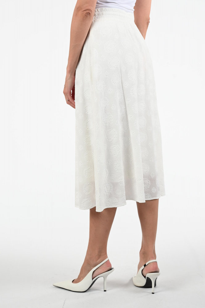 KYRA Pem-s25 Rok wijd lang Wit