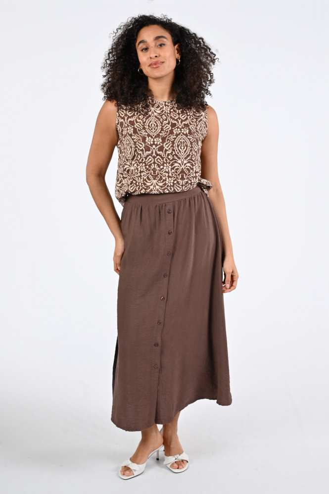 Geisha 66340-70 Rok wijd lang Bruin