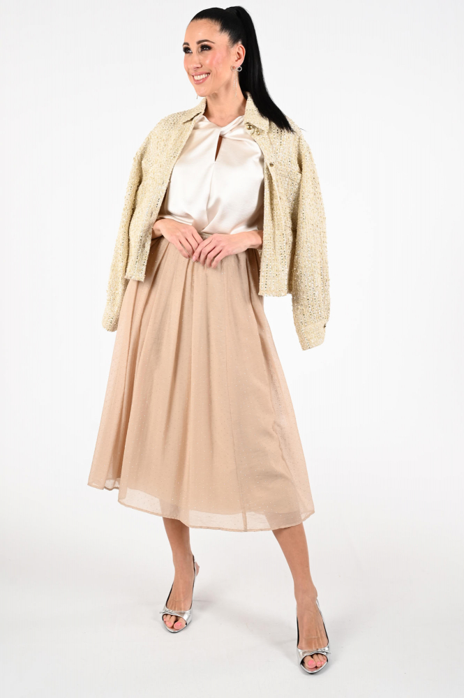 Luisa Cerano 538319-3805 Rok wijd lang Beige