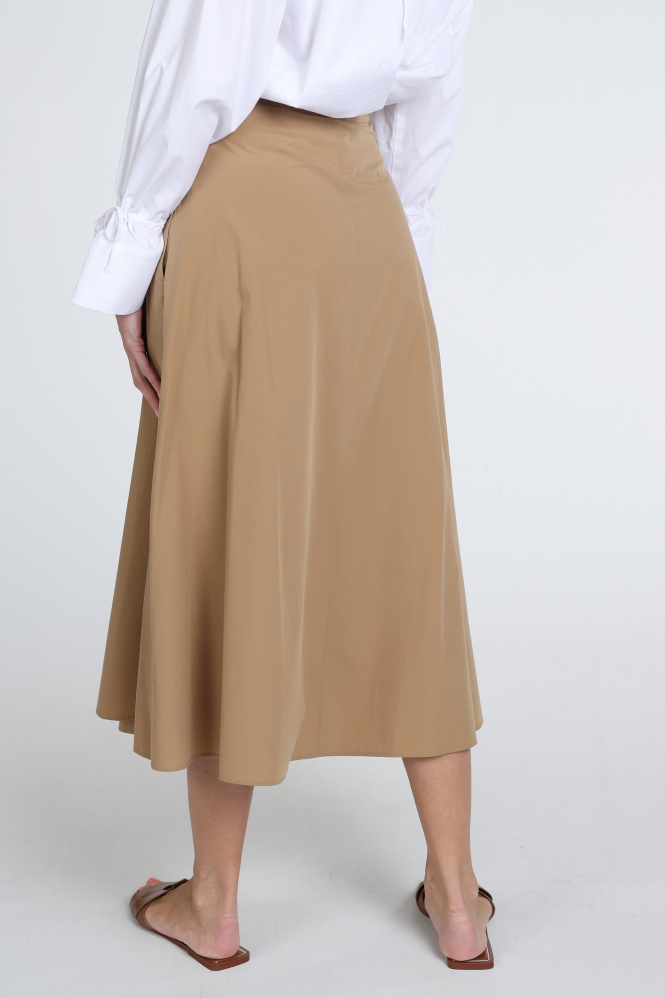 MaxMara zattera mm10406 Rok wijd lang Beige