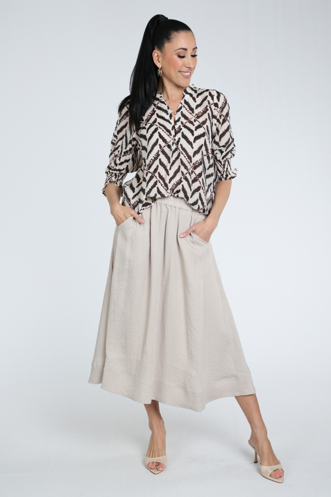 Co'couture 44037 Rok wijd lang Beige