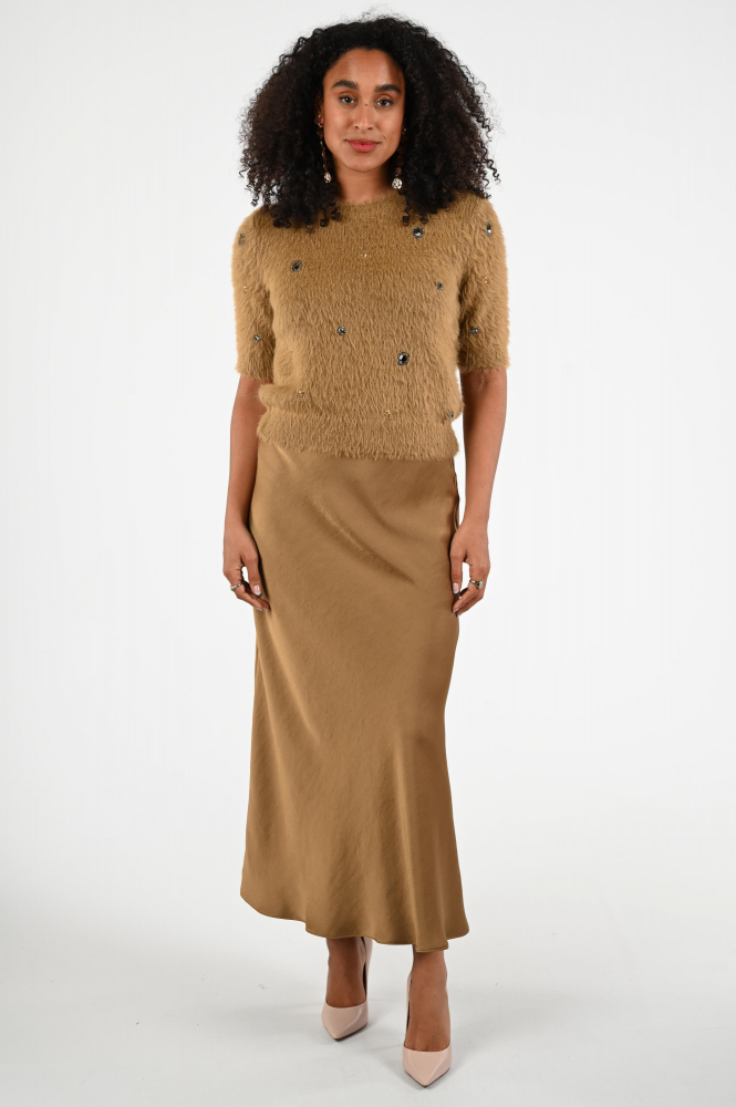 Luisa Cerano 528294-3755 Rok wijd lang Bruin