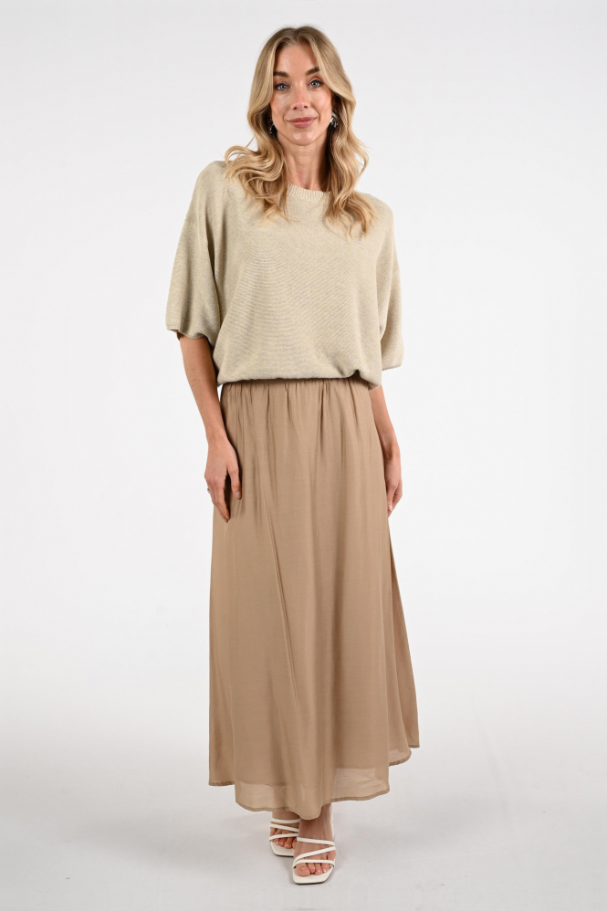 Nukus NKS10022 Rok wijd lang Bruin