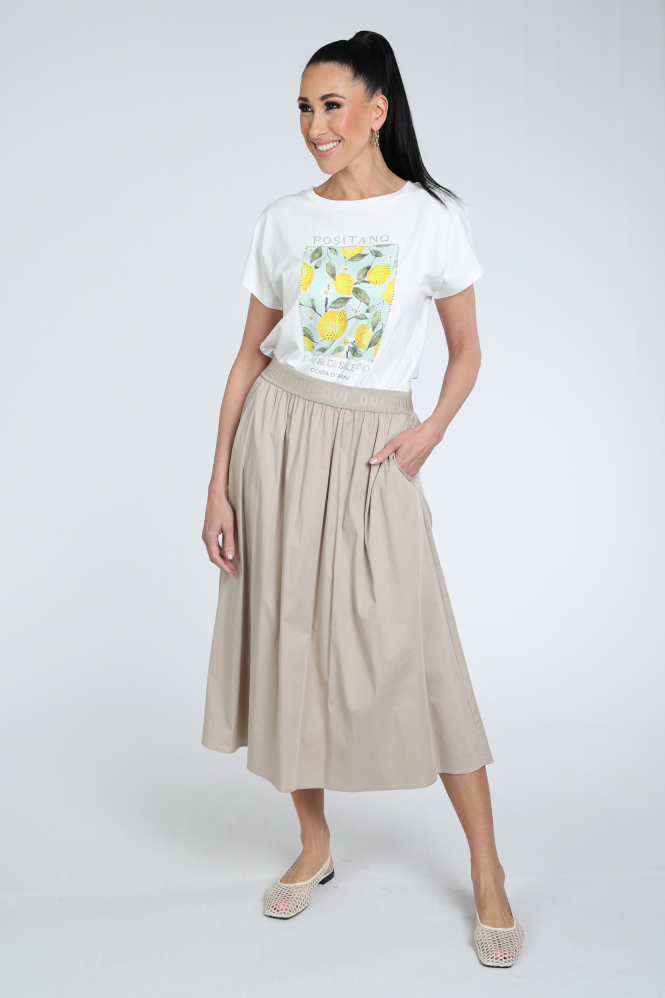 Oui 97301 Rok wijd lang Bruin