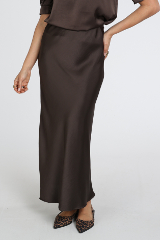 Neo Noir Vicky Heavy Sateen skirt Bruin