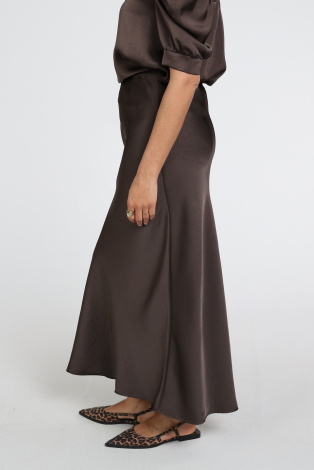 Neo Noir Vicky Heavy Sateen skirt Bruin