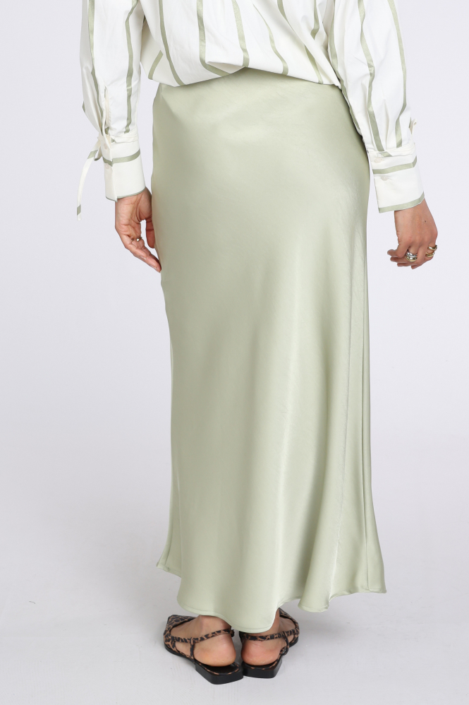 Neo Noir Vicky Heavy Sateen skirt Rok wijd lang Groen