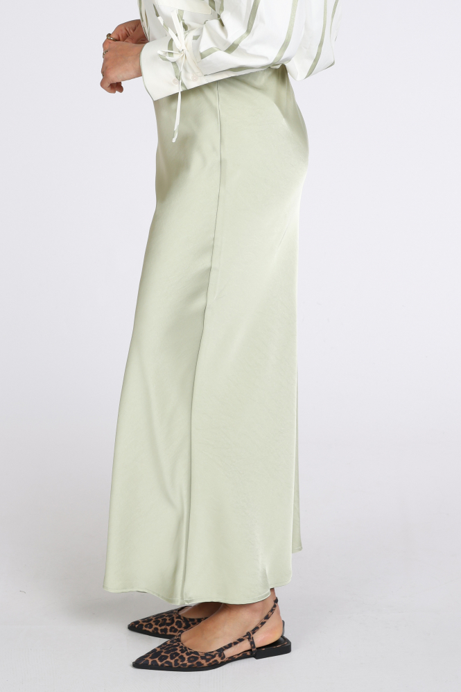 Neo Noir Vicky Heavy Sateen skirt Rok wijd lang Groen